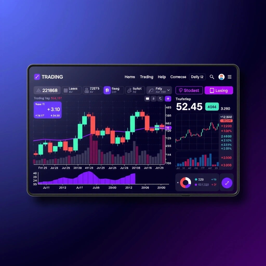 Trading Pro Game interface con gráficos de velas japonesas